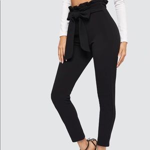 High waist tie dress pants